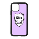 Kitty I Love My Boyfriend Color Heart White Background Design On Black Phone Case