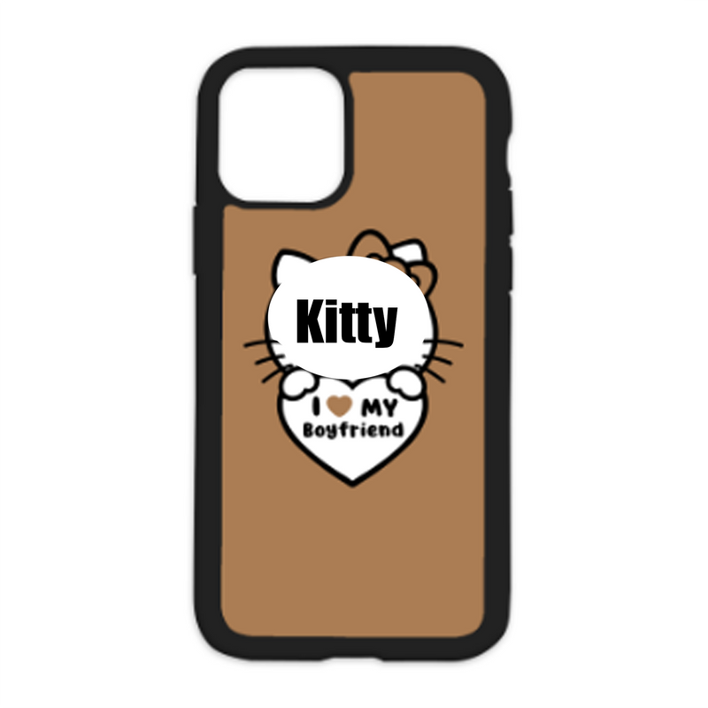 Kitty I Love My Boyfriend White Heart  Color Background Design On Black Phone Casee