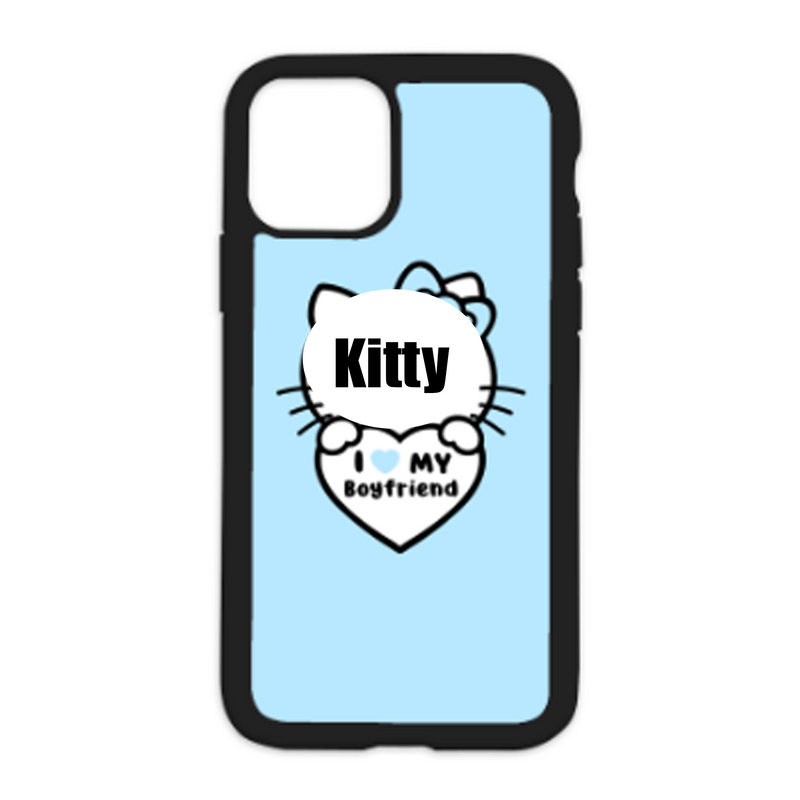 Kitty I Love My Boyfriend White Heart  Color Background Design On Black Phone Casee