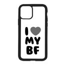 White I Love My Bf Design On Black Phone Case