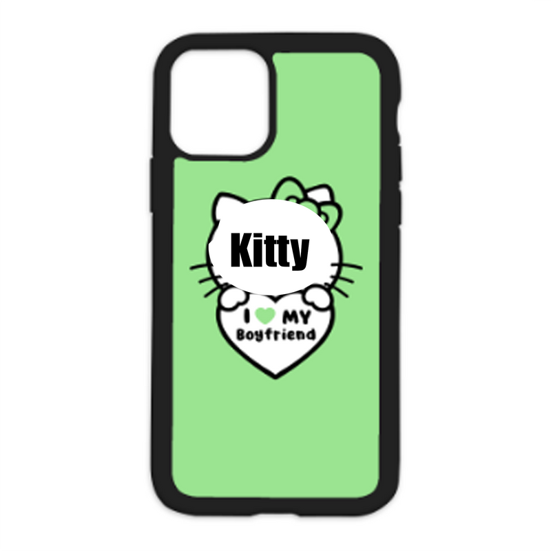 Kitty I Love My Boyfriend White Heart  Color Background Design On Black Phone Casee