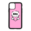 Kitty Holding Heart Design On Black Phone Case