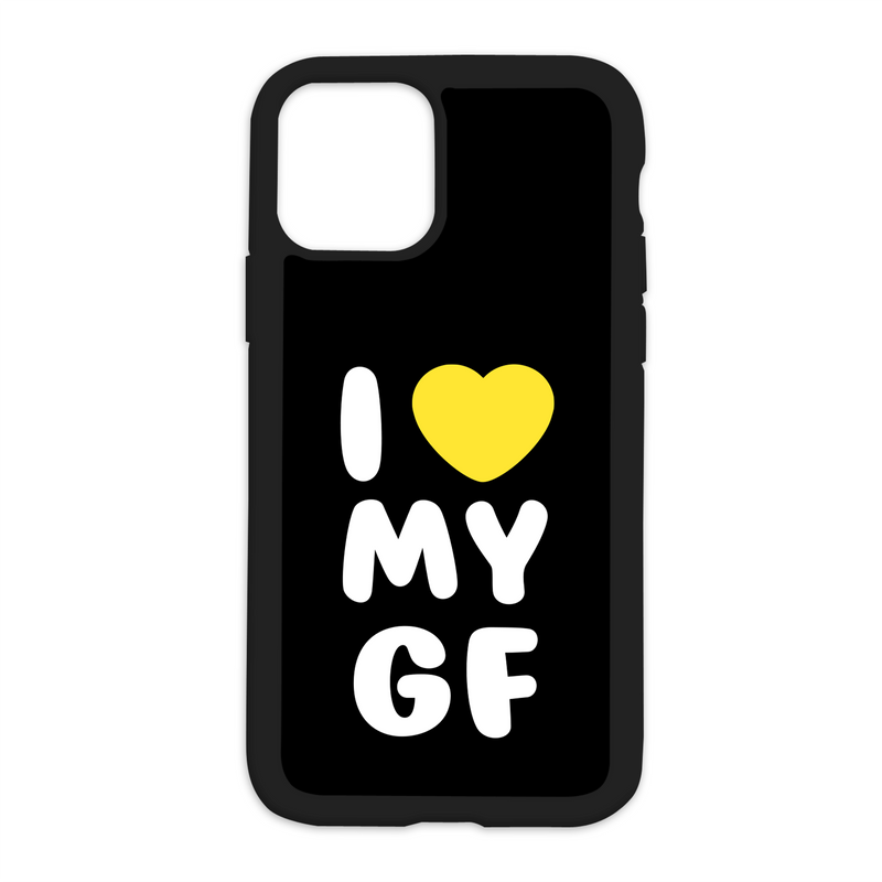 Black I Love My Gf Design On Black Phone Case