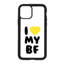 White I Love My Bf Design On Black Phone Case