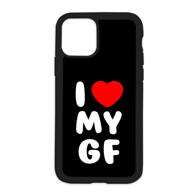 Black I Love My Gf Design On Black Phone Case