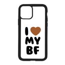 White I Love My Bf Design On Black Phone Case