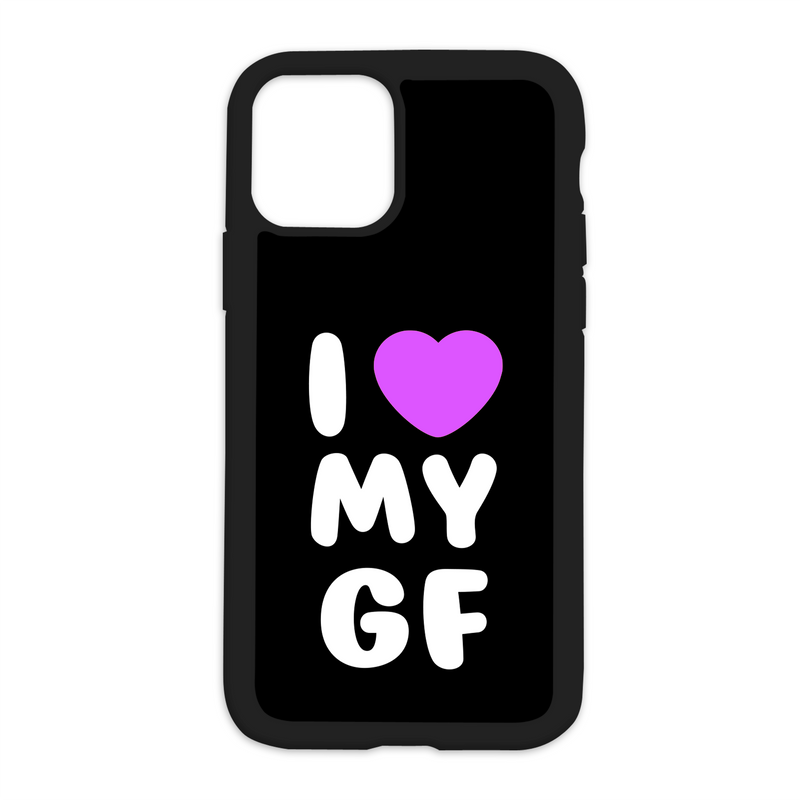 Black I Love My Gf Design On Black Phone Case