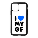White I Love My Gf Design On Black Phone Case