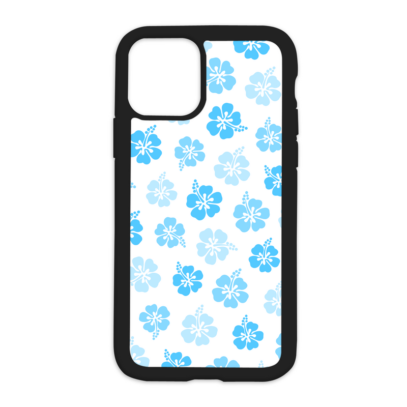 Color Hibiscus Pattern Design On Black Phone Case