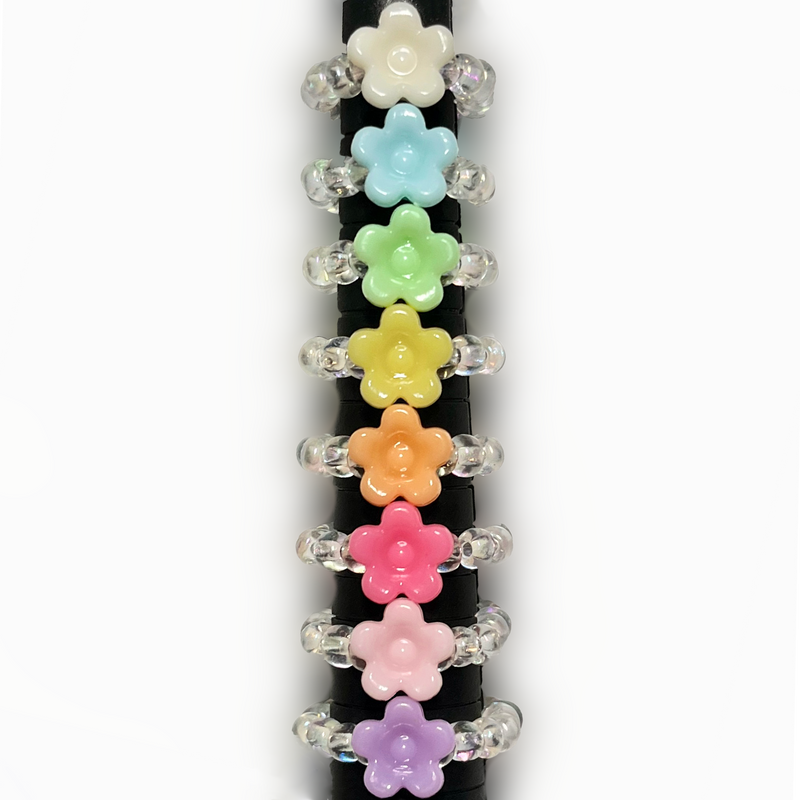 Flower Bead Clear Band Ring