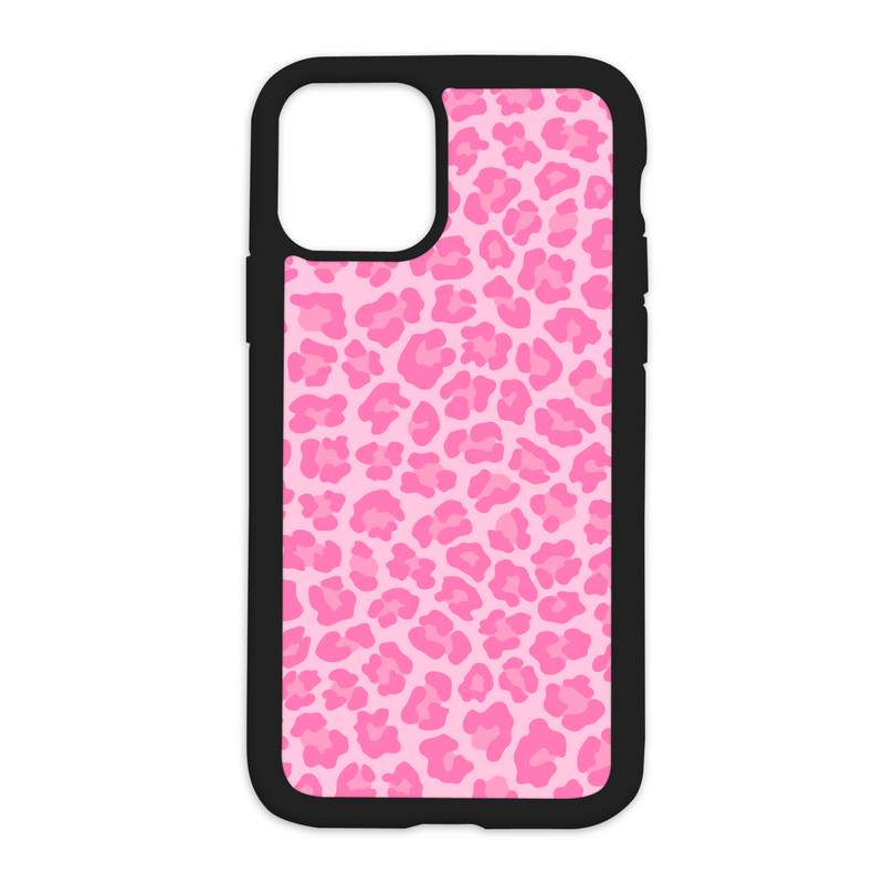 Cheetah Print Design On Black Phone Case