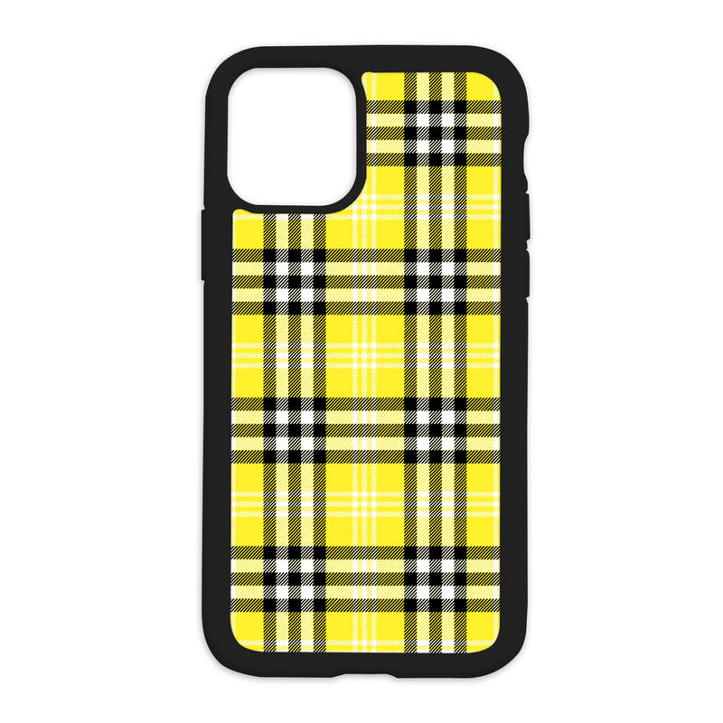 Plaid Design On Black Phone Case