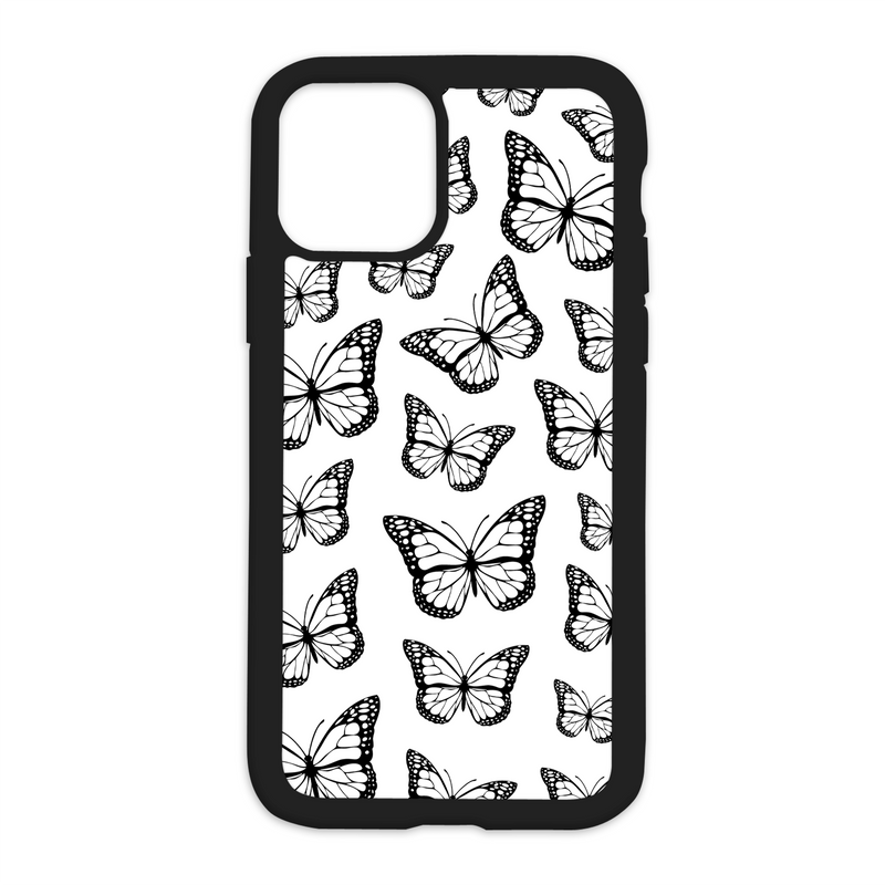 Black Butterfly Design On Black Phone Case