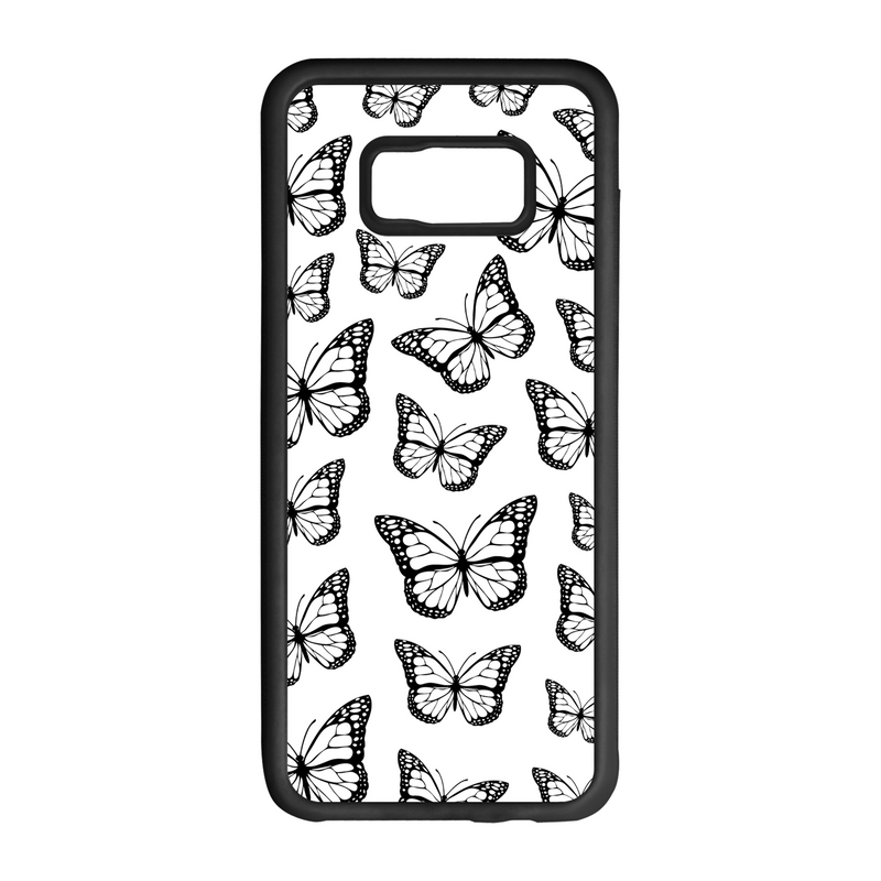 Black Butterfly Design On Black Phone Case