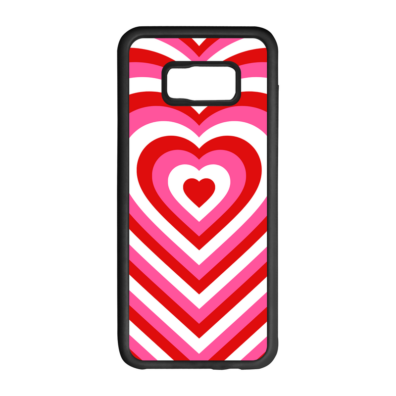 Heart Effect Design On Black Phone Case