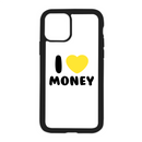 White I Love Money Design On Black Phone Case