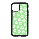 White Hibiscus Pattern Design On Black Phone Case