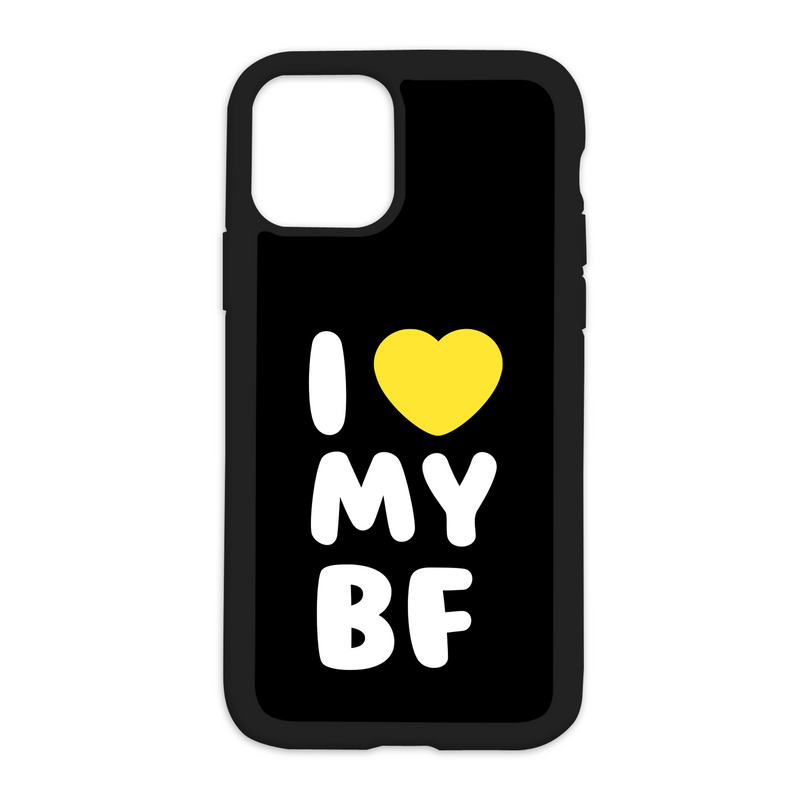 Black I Love My Bf Design On Black Phone Case