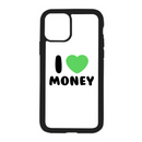 White I Love Money Design On Black Phone Case