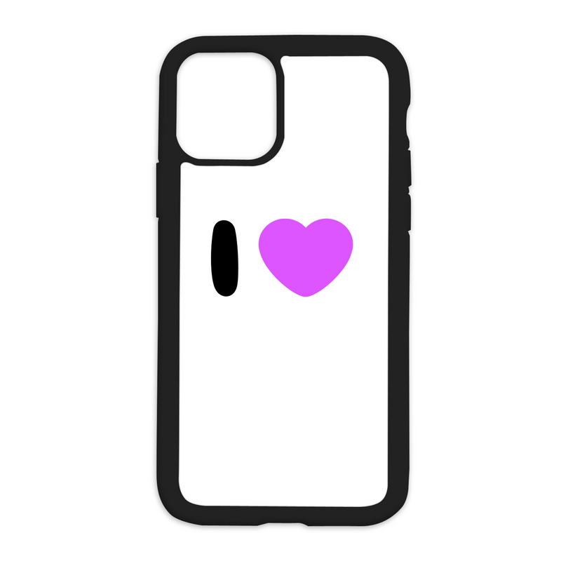 White I Love CUSTOM Design On Black Phone Case *PLEASE READ DESCRIPTION*