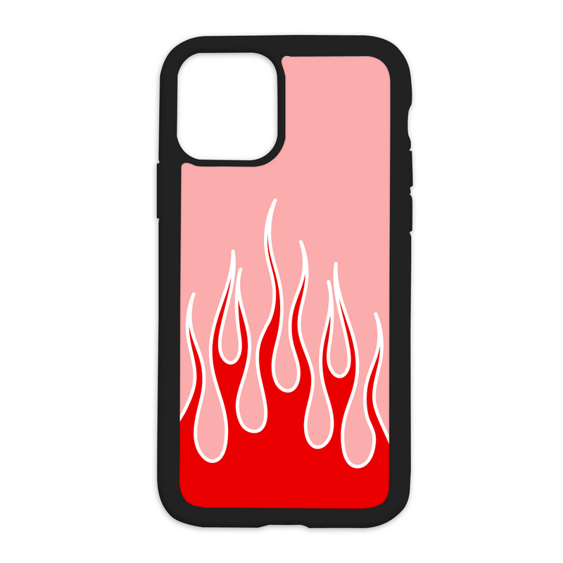 Flame Design On Black Phone Case