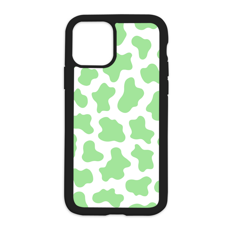 Cow Print Design On Black Phone Case