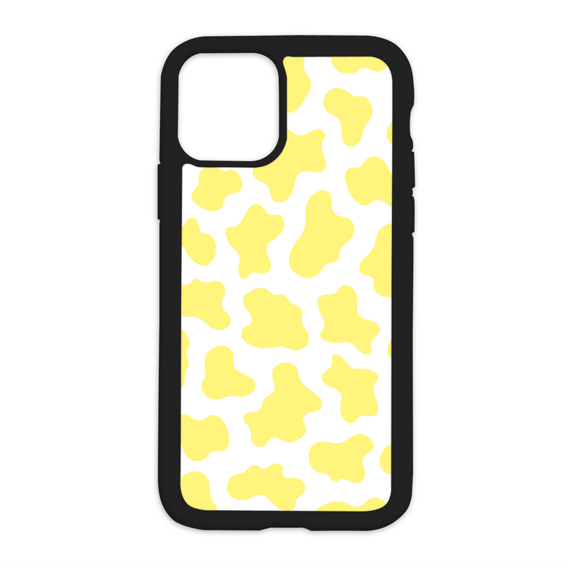 Cow Print Design On Black Phone Case