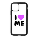 White I Love Me Design On Black Phone Case