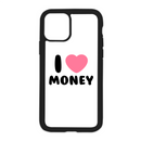 White I Love Money Design On Black Phone Case