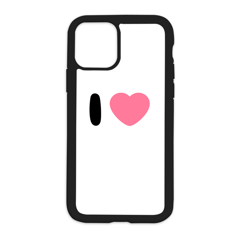 White I Love CUSTOM Design On Black Phone Case *PLEASE READ DESCRIPTION*