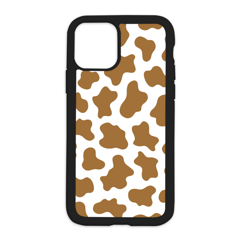 Cow Print Design On Black Phone Case