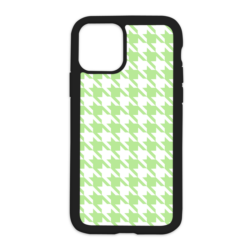 Houndstooth Design On Black Phone Case