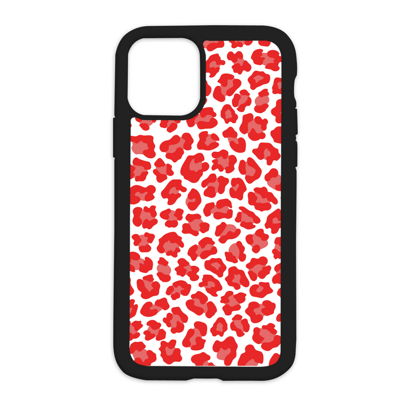 Leopard Print Design On Black Phone Case