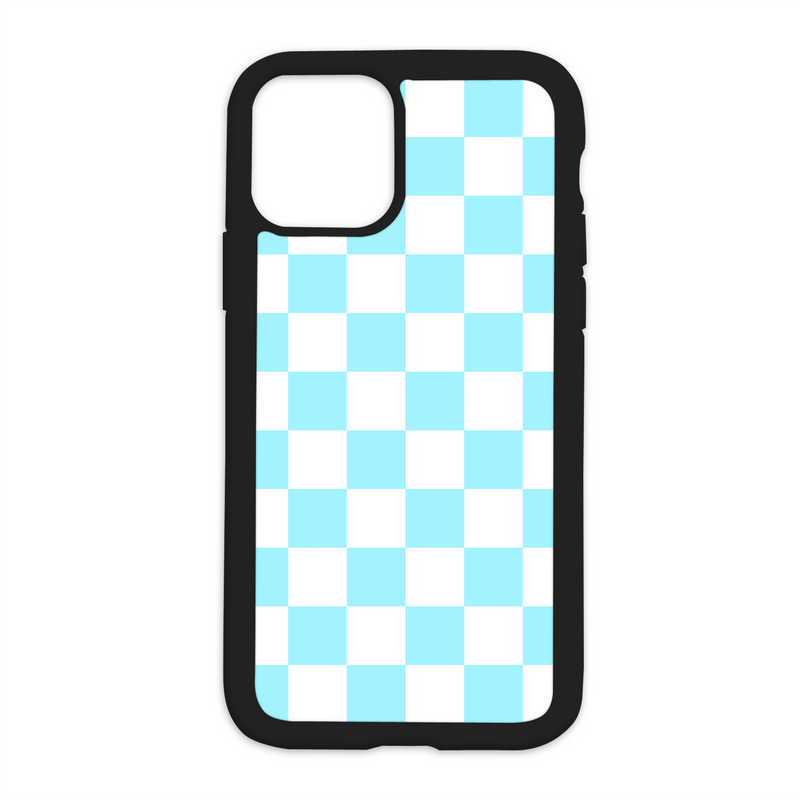 Checkered Design On Black Phone Case