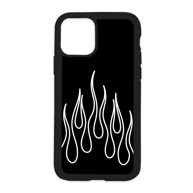 Flame Design On Black Phone Case