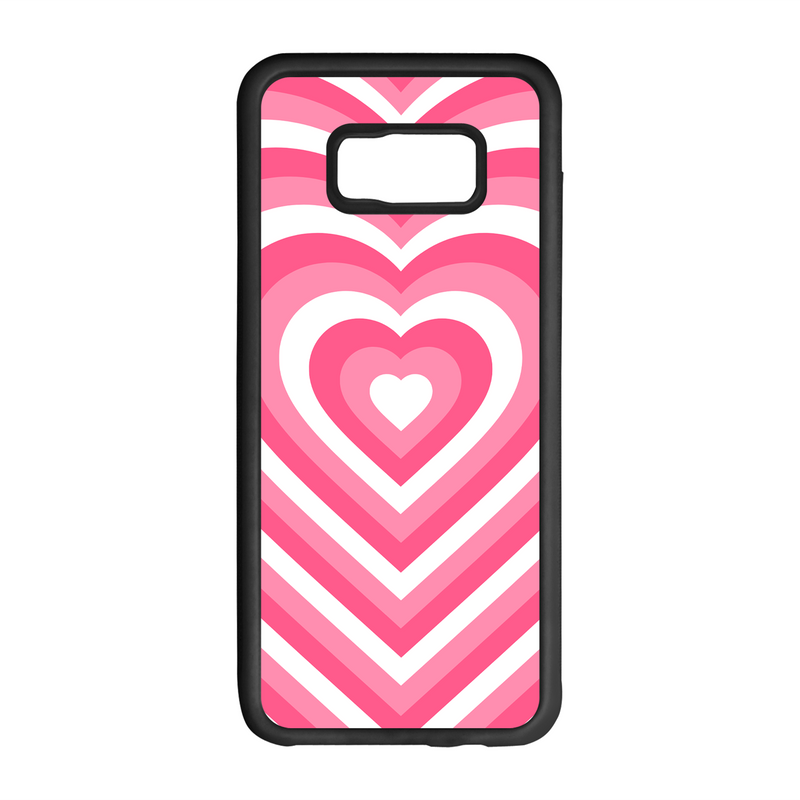 Heart Effect Design On Black Phone Case