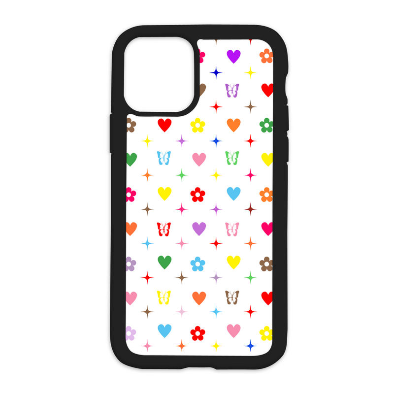 Colorful Vibez Design On Black Phone Case