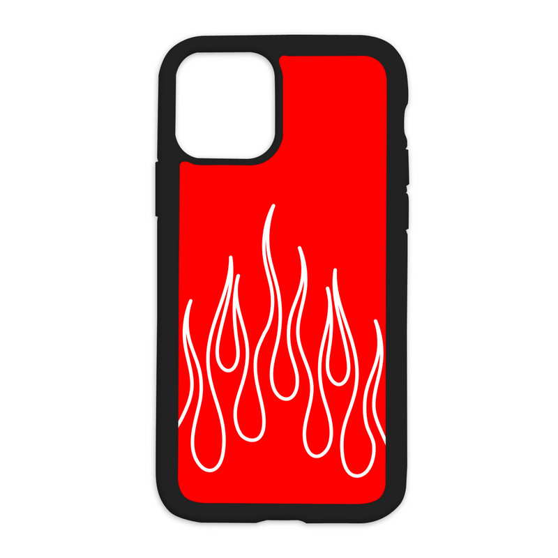 Flame Design On Black Phone Case