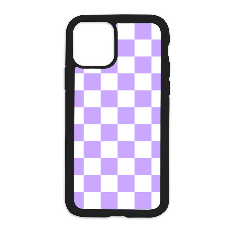 Checkered Design On Black Phone Case