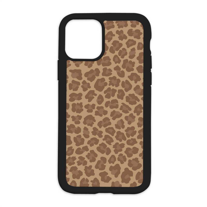 Cheetah Print Design On Black Phone Case