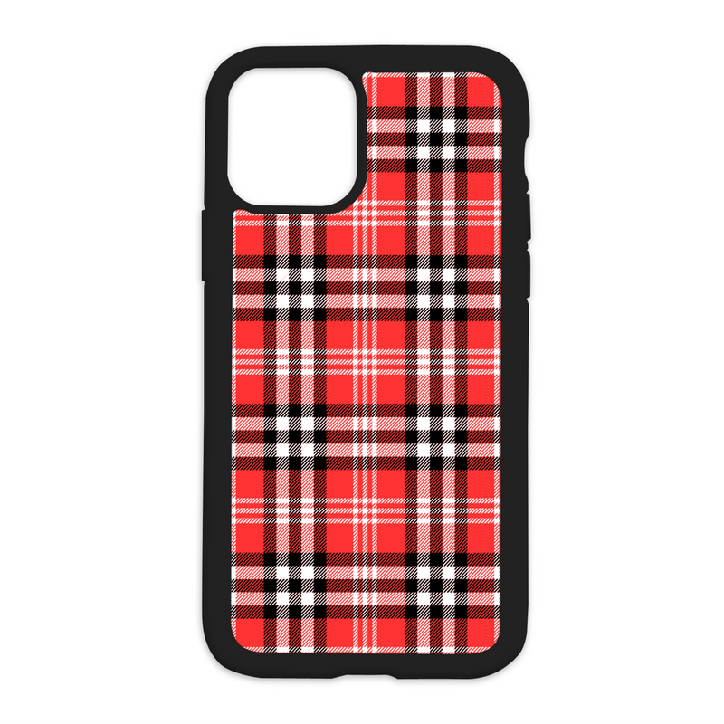 Plaid Design On Black Phone Case