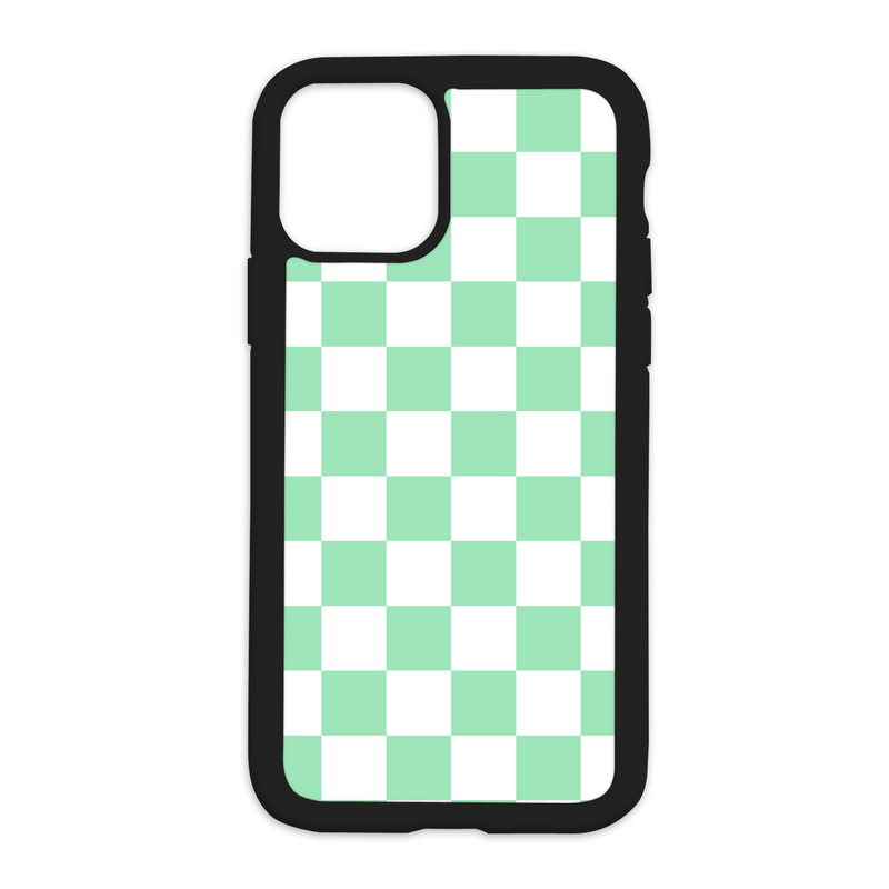 Checkered Design On Black Phone Case