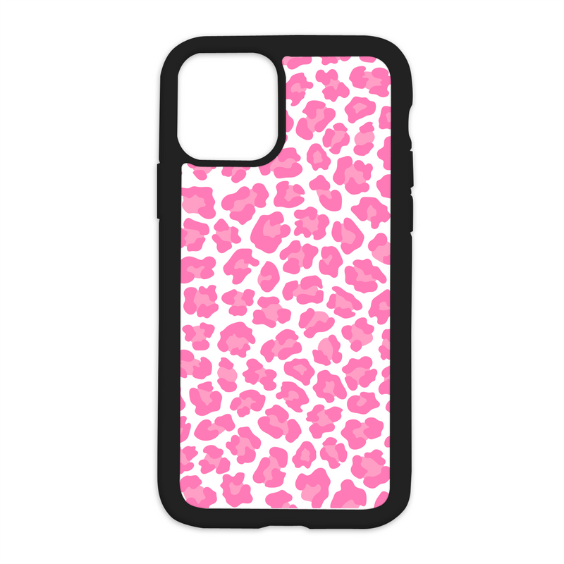 Leopard Print Design On Black Phone Case