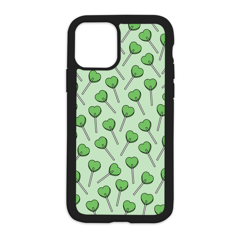 Heart Lollipops Design On Black Phone Case