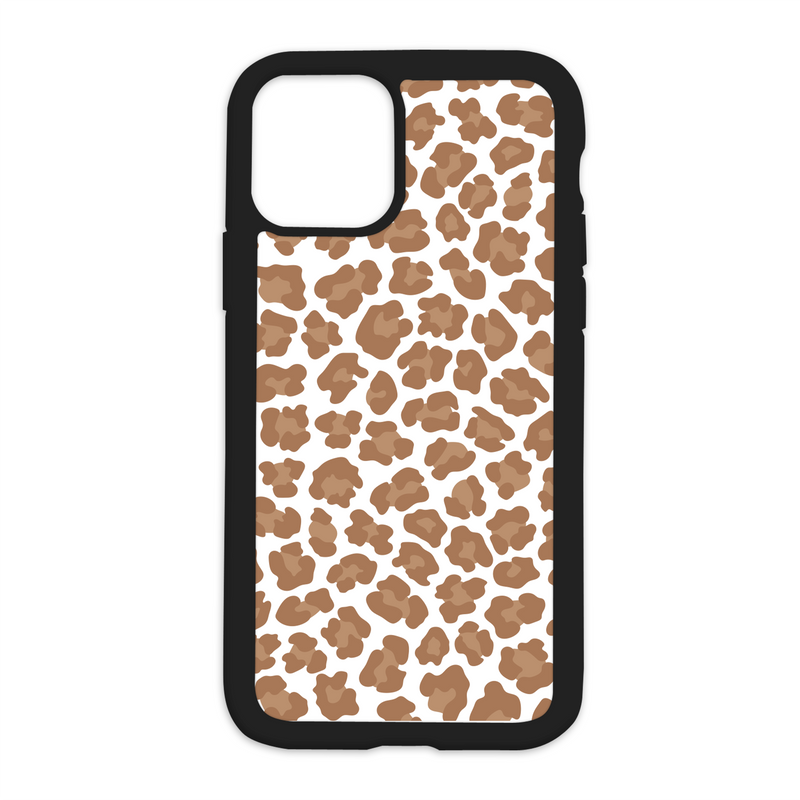 Leopard Print Design On Black Phone Case