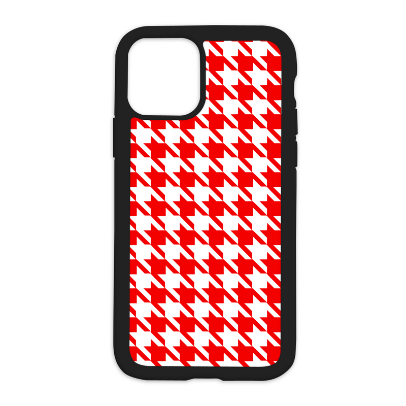 Houndstooth Design On Black Phone Case