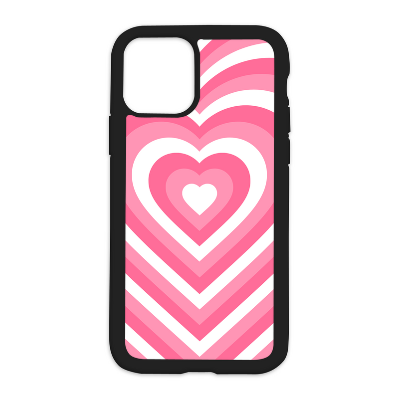 Heart Effect Design On Black Phone Case