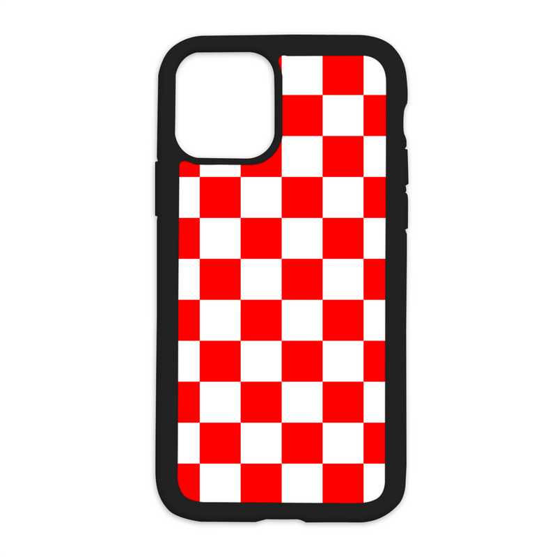 Checkered Design On Black Phone Case