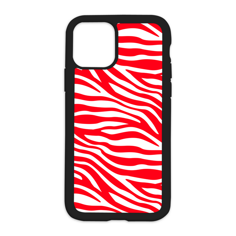 Zebra Print Design On Black Phone Case