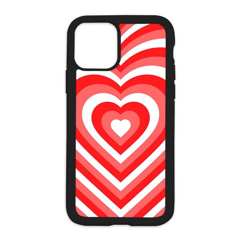 Heart Effect Design On Black Phone Case